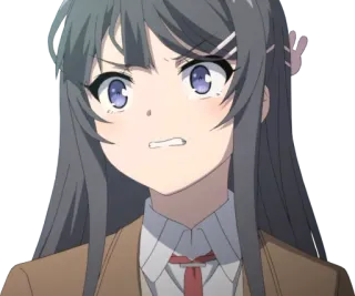 😠 Anime, Mädchen, süß, genervt, Gesichtsausdruck telegram sticker