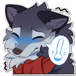 🥶 animal, wolf, cartoon, sweat, illustration, furry telegram sticker