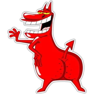 😡 cartoon, devil, butt, humor, red telegram sticker
