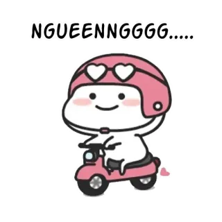 😁 NGUEENNGGGG..... imut, skuter, kawaii, helm, merah muda, kartun telegram sticker