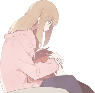 🤗 Аниме, Объятие, Утешение, Дружба, Мультфильм, Привязанность telegram sticker