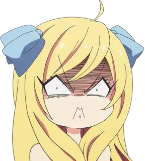 😠 Anime, Enojado, Expresión, Dibujos animados, Pelo rubio whatsapp sticker