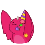 🥳 Desenho animado, Rosa, Animal, Festa, Celebração, Fofo whatsapp sticker
