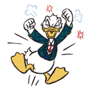 😡 Donald Duck dessin animé, canard, en colère, disney, personnage, animation telegram sticker