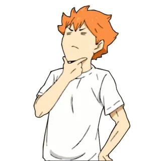 🤔 Hinata Shoyo Haikyuu!! Аниме, Думает, Персонаж, Haikyuu, Хината, Шоё telegram sticker