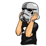 😮 Star Wars Stormtrooper, Mũ bảo hiểm, Quân đội, Kính râm, Chiến tranh giữa các vì sao telegram sticker