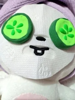 😎 thú nhồi bông, thỏ, spa, dưa chuột, chăm sóc da mặt, tự chăm sóc whatsapp sticker