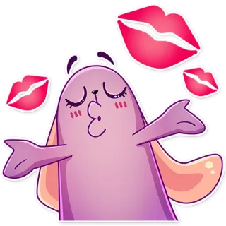 💋 kiss, cute, cartoon, love, friendly, affectionate whatsapp sticker