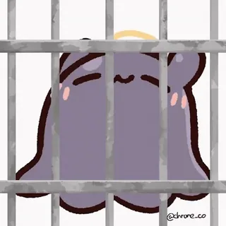 😳 Cartoon, Niedlich, Gefängnis, Engel telegram sticker