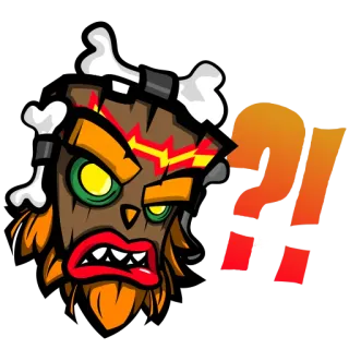 😡 dessin animé, personnage, masque, question whatsapp sticker