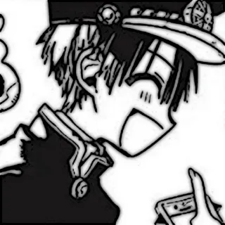 🔭 Anime, Manga, Personnage, Uniforme scolaire, Noir et blanc, Sticker, Dessin animé telegram sticker