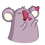 😘 коала, милый, сердце, любовь, животное, мультфильм whatsapp sticker