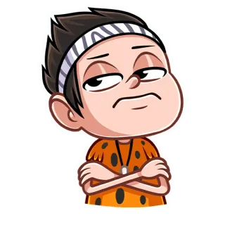 🤔 cartoon, caveman, funny, character, expression, bored, sticker telegram sticker