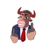 🖕 Byk, Środkowy palec, Obraźliwe, Kreskówka whatsapp sticker