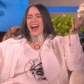 🕸 I am billie eilish, cantante, celebrità, ritratto, musica pop telegram sticker