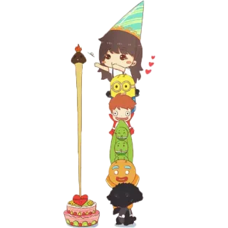 🎂 мультфильм, миньон, день рождения, торт, с днем рождения, праздник, милый, персонажи telegram sticker