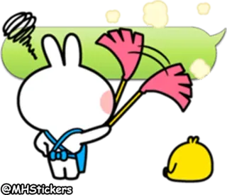 🙄 สติกเกอร์, กระต่าย, น่ารัก, การ์ตูน, สัตว์ telegram sticker