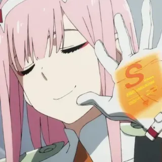 🕊 Zero Two Darling in the Franxx anime, zero two, darling in the franxx, cheveux roses, waifu, fille anime telegram sticker