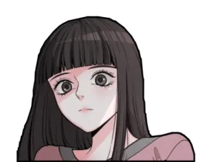 😳 mulher, feminino, rosto, expressão, desenho animado, anime, mangá, ilustração telegram sticker