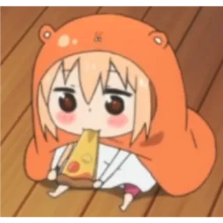 😋 Umaru Doma Himouto! Umaru-chan Anime, Chibi, Lucu, Umaru, Pizza whatsapp sticker
