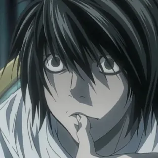 🍎 L Lawliet Death Note Anime, Detetive, Death Note, L Lawliet, Personagem telegram sticker