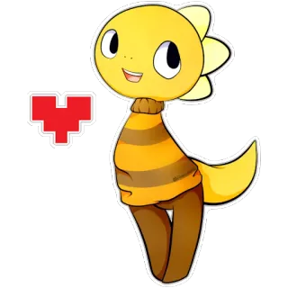 💟 Monster Kid Undertale monstre, enfant, jeu vidéo, jaune, mignon telegram sticker