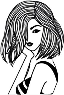😊 vrouw, vrouwelijk, illustratie, portret, mode, schoonheid telegram sticker