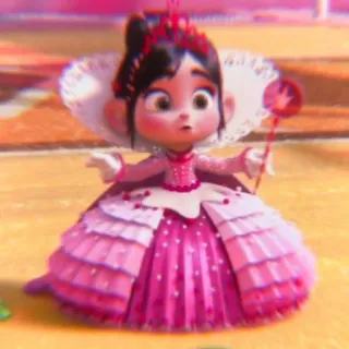 🩰 Vanellope von Schweetz Wreck-It Ralph Vanellope, ¡Rompe Ralph!, Disney, Princesa, Dibujos animados, Animación telegram sticker