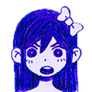 😦 Aubrey Omori omori, aubrey, โกรธ, วิดีโอเกม, ตัวละคร, อนิเมะ, น่ารัก telegram sticker