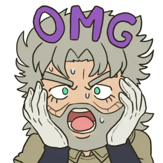 😱 OMG choqué, surpris, exclamation, dessin animé, émotion, omg telegram sticker