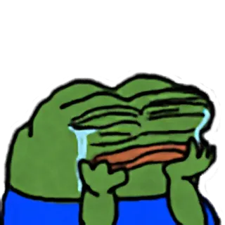😢 Pepe the Frog pepe, 青蛙, 哭泣, 悲伤, 表情包, FeelsBadMan telegram sticker