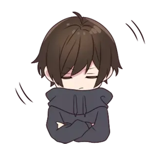 🤔 anime, chibi, cute, cartoon, illustration telegram sticker