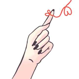 ☝️ red string of fate, pinky promise, finger, hand, promise telegram sticker