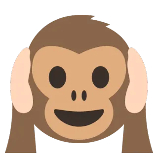 🙉 Emoji, Affe, Nichts hören, Drei Affen, Nichts sehen, Nichts sagen whatsapp sticker