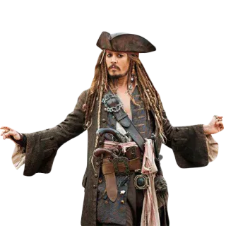 😝 Captain Jack Sparrow Pirates of the Caribbean pirate, character, movie, captain, jack sparrow, johnny depp, pirates of the caribbean telegram sticker