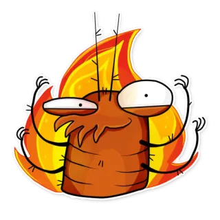 🔥 Desenho animado, Fogo, Engraçado, Inseto, Inseto telegram sticker
