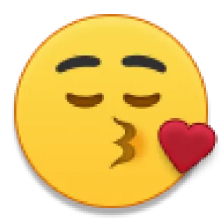 😚 อิโมจิ, จูบ, ความรัก, หัวใจ, หน้า telegram sticker