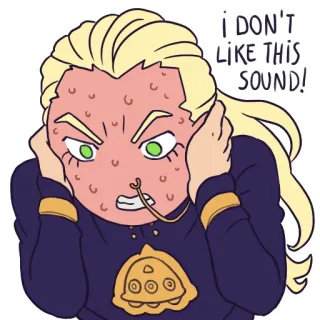 🤢 I DON'T LIKE THIS SOUND! dibujos animados, desgastado, sonido, expresión, pegatina telegram sticker