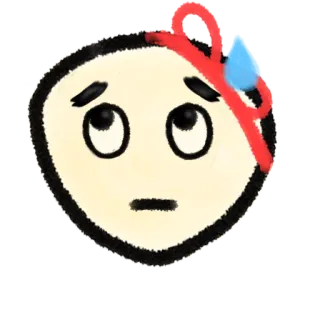 🙄 Cartoon, Personage, Emoticon, Gezicht, Verdrietig, Emoji telegram sticker