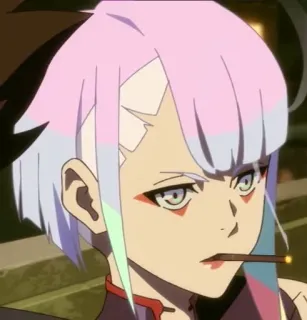 🚬 Lucyna Kushinada Cyberpunk: Edgerunners อนิเมะ, ไซเบอร์พังก์, เอดจ์รันเนอร์ส, ลูซี่, ลูซินา, คุชินาดะ telegram sticker