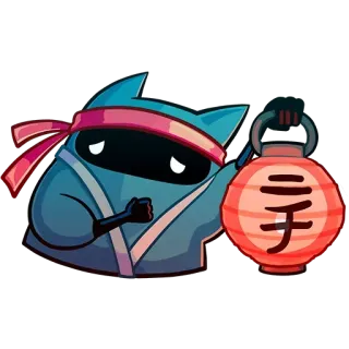 🏮 Ninja, Lanterna, Anime, Fofo, Mascote, Japonês, Kawaii telegram sticker