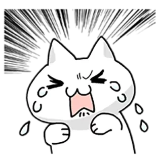 😭 chat, pleurer, triste, énervé, dessin animé, kawaii, emoji whatsapp sticker