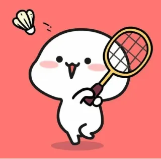🏸 แบดมินตัน, กีฬา, การ์ตูน, น่ารัก, ตัวละคร, ลูกขนไก่ telegram sticker