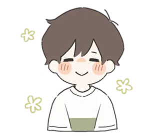🌟 kartun, tersenyum, anak laki-laki, karakter, imut whatsapp sticker
