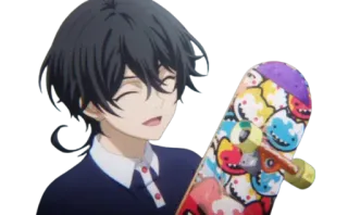 ☺️ Anime, Skateboard, Cartoon, Figur, lächelnd telegram sticker