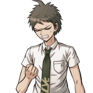 😬 Hajime Hinata Danganronpa Anime, Personagem, Expressão, Frustrado, Hinata, Danganronpa whatsapp sticker