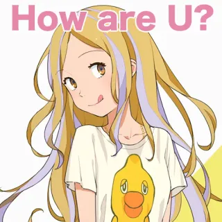 😋 How are U? Anime, Mädchen, Niedlich, Cartoon, Gruß telegram sticker