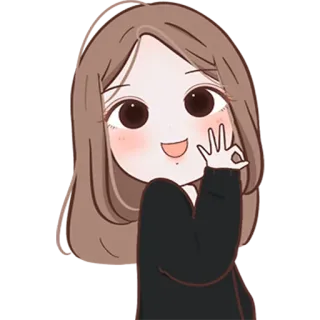 👌 Cartoon, Anime, Meisje, Leuk, Kawaii, Personage telegram sticker
