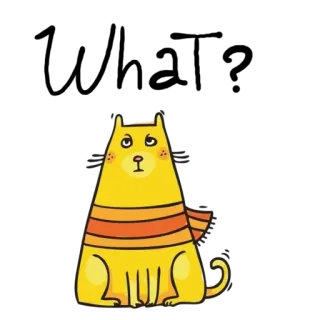 😳 chat, jaune, écharpe, dessin animé, animal, mignon, drôle telegram sticker