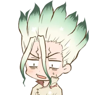 😰 Senku Ishigami Dr. Stone E=mc² 애니메이션, 과학, 만화, 캐릭터, 닥터 스톤, 센쿠 telegram sticker